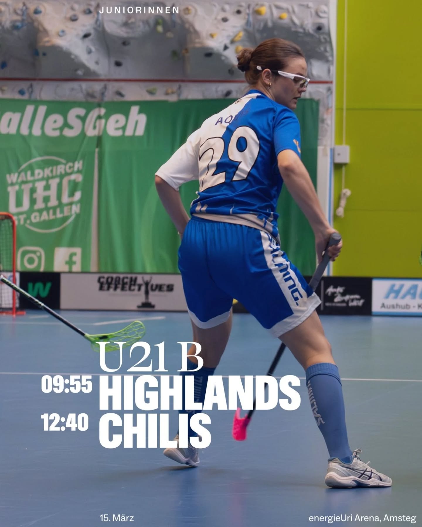 Matchvorschau Juniorinnen!💙🤍🦁
🔵⚪️
U21b
📍 energieUri Arena, Amsteg
🕔 9:55 vs. @zugerhighlands_u21
🕔 12:40 vs. @chilis_u21
🔵⚪️
U17b
📍 Pfrundmatt, Reinach AG
🕔 9:00 vs. UR Entlebuch
🕔 10:50 vs. FLOW
🔵⚪️
#lioness #floorballzurichlioness #juniorinnen #matchvorschau
