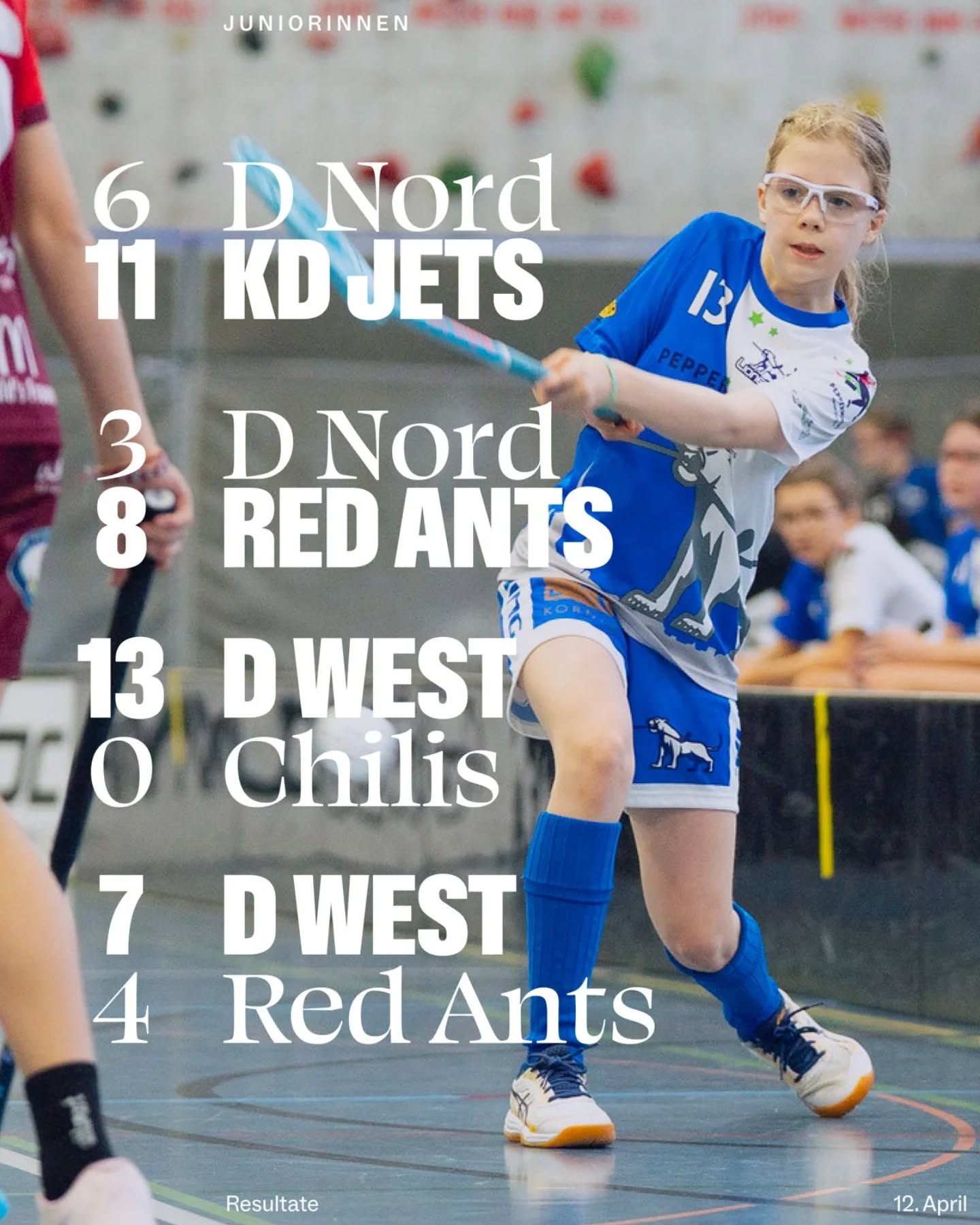 Resultat Juniorinnen!💙🤍🦁
🔵⚪️
D Nord
❌️ 6:11 vs. Kloten Dietlikon Jets
❌️ 3:8 vs. @redants_juniorinnen
🔵⚪️
D West
✅️ 13:0 vs. @chilisrr
✅️ 7:4 vs. @redants_juniorinnen
🔵⚪️
Grafik: @michel.domeisen
Foto: @n.rechberger
🔵⚪️
#lioness #floorballzurichlioness #resultatflash #juniorinnen #swissunihockey
